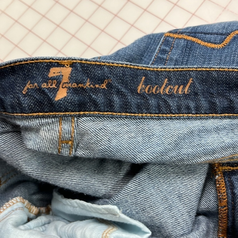 7 For All Mankind Women's Boot Cut Jeans in Medium Blue - Picture 5 of 16